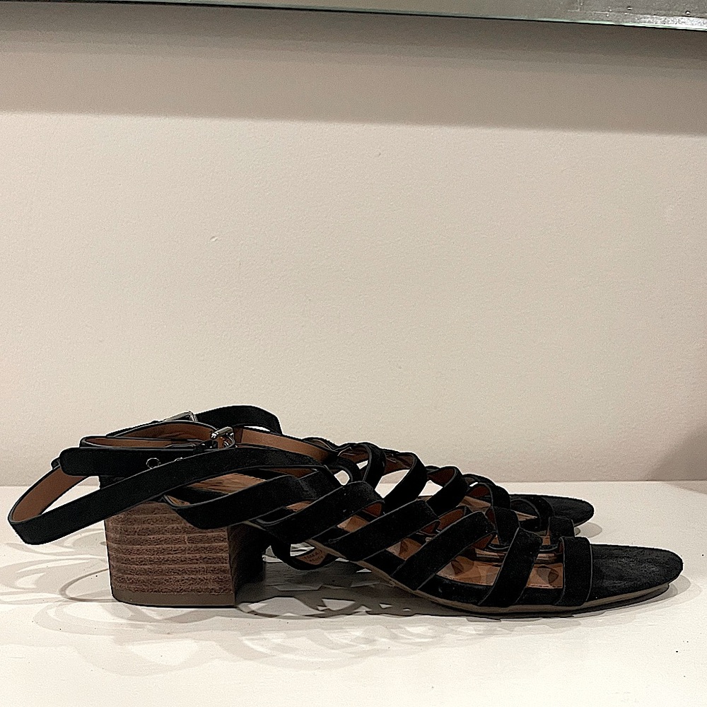 Franco Sarto leather strappy block heel
